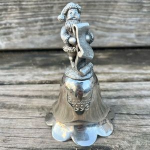 VINTAGE WALLACE 1993 CHRISTMAS BELL SANTA WITH NAUGHTY NICE LIST